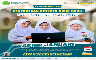 ✨ Ayo Bergabung di MTsN 3 Mojokerto! ✨